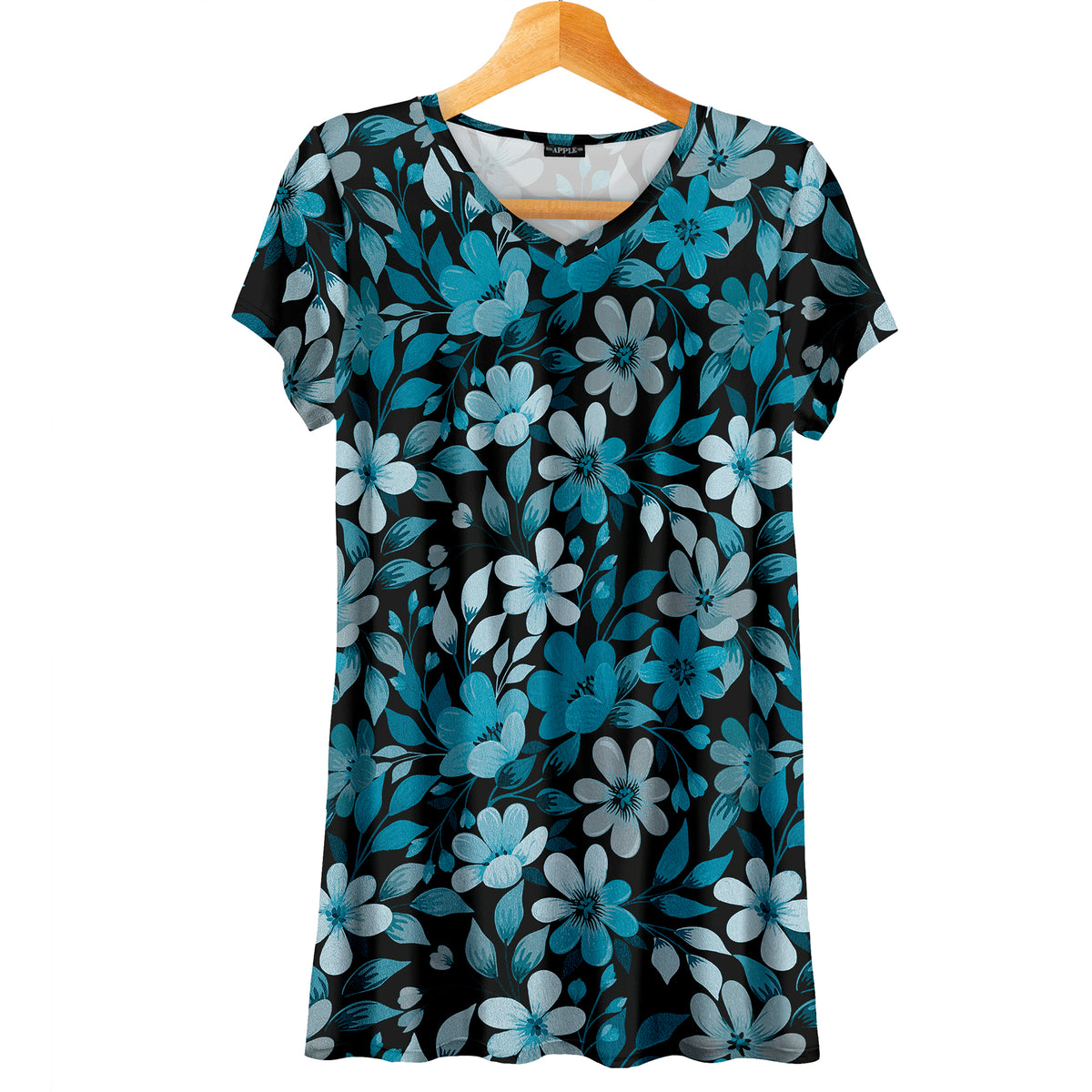 Short Sleeve V-Neck Tunic - Floral