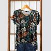 Short Sleeve V-Neck Tunic - Floral