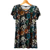 Short Sleeve V-Neck Tunic - Floral