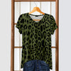 Short Sleeve V-Neck Tunic - Leopard Print
