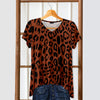 Short Sleeve V-Neck Tunic - Leopard Print