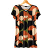 Short Sleeve V-Neck Tunic - Geometric