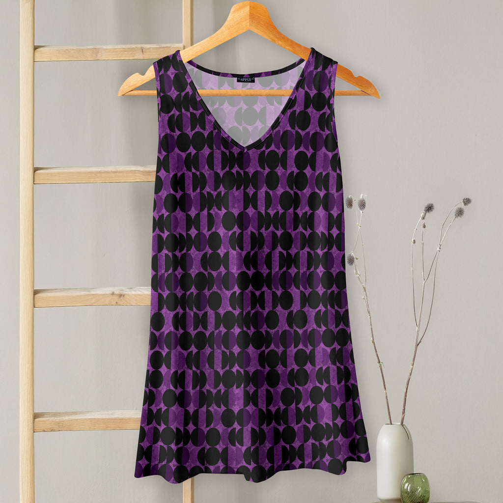 V-neck Sleeveless Top - Geometric