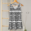 V-neck Sleeveless Top - Greek Keys