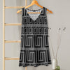 V-neck Sleeveless Top - Greek Keys