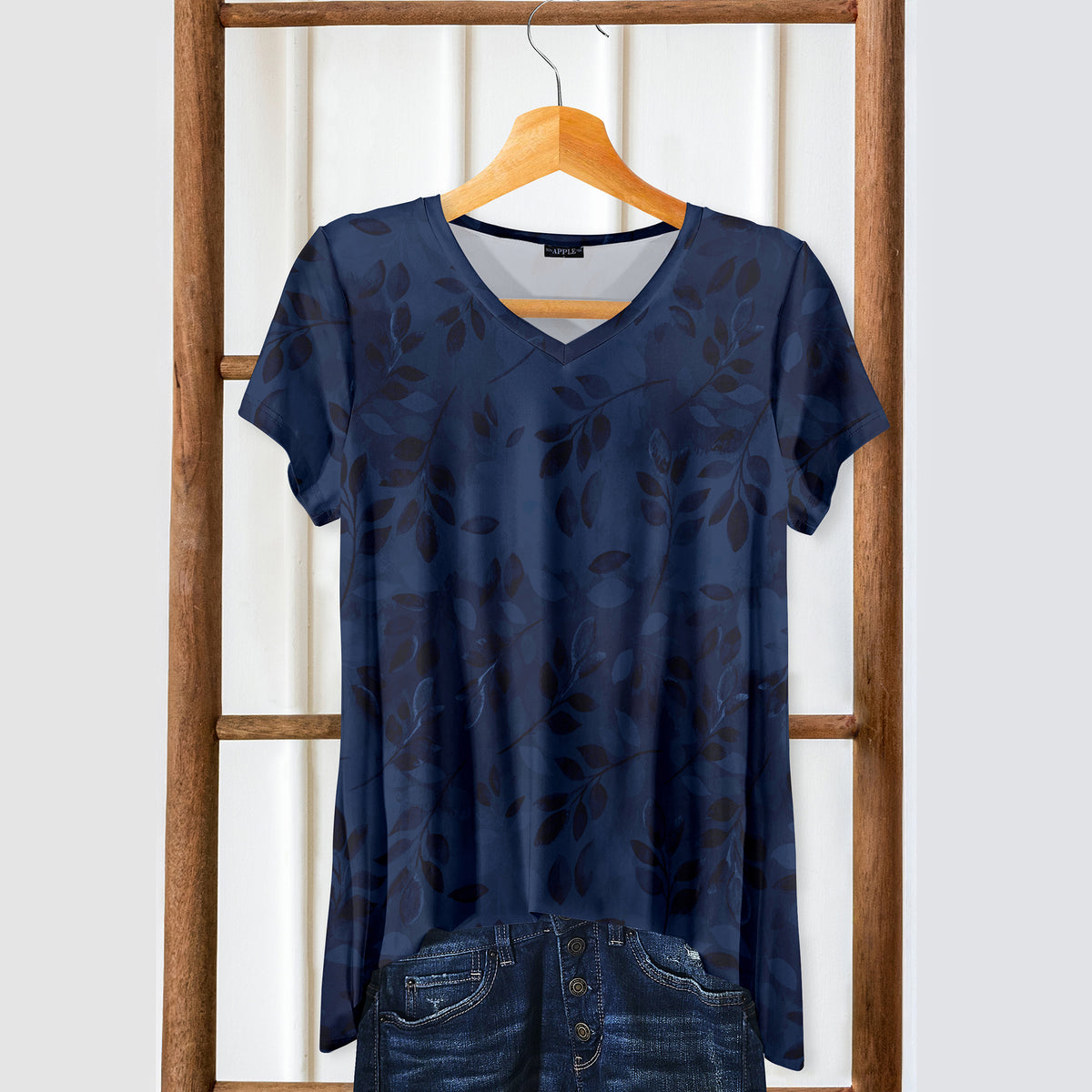Short Sleeve V-Neck Tunic - Floral