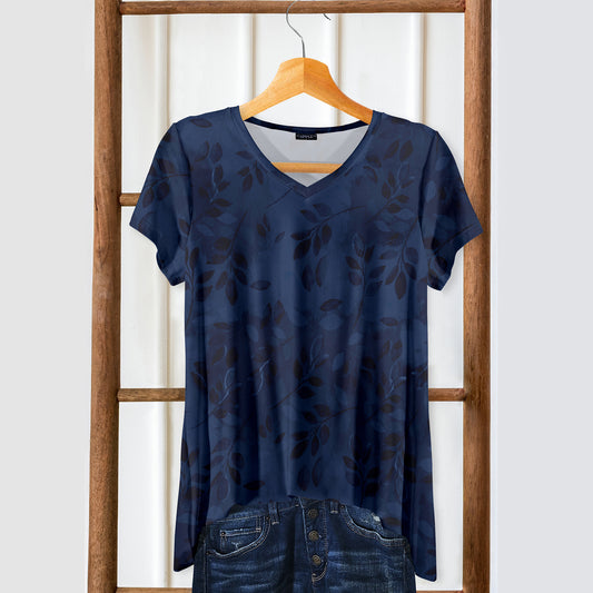 Short Sleeve V-Neck Tunic - Floral