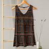 V-neck Sleeveless Top - Greek Keys