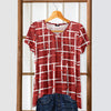 Short Sleeve V-Neck Tunic - Cross Hatch