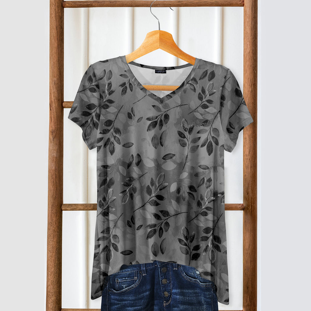 Short Sleeve V-Neck Tunic - Floral