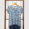 Short Sleeve V-Neck Tunic - Floral
