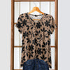 Short Sleeve V-Neck Tunic - Floral