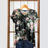 Short Sleeve V-Neck Tunic - Floral