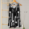 V-neck Sleeveless Top - Abstract