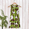 Sleeveless Keyhole Swing Dress with Side Pockets - Geometric