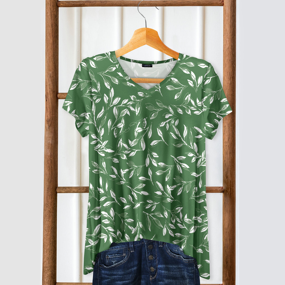 Short Sleeve V-Neck Tunic - Floral