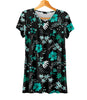 Short Sleeve V-Neck Tunic - Floral