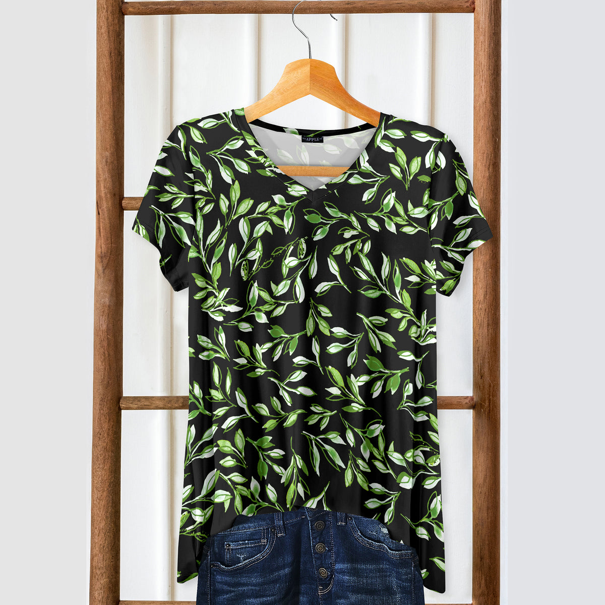 Short Sleeve V-Neck Tunic - Floral