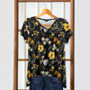 Short Sleeve V-Neck Tunic - Floral