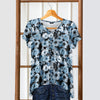Short Sleeve V-Neck Tunic - Floral