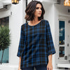 Three Quarter Sleeve Tunic - Plaid