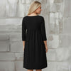 Three Quarter Sleeve Empire Dress with Pockets