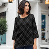 Three Quarter Sleeve Tunic - Plaid