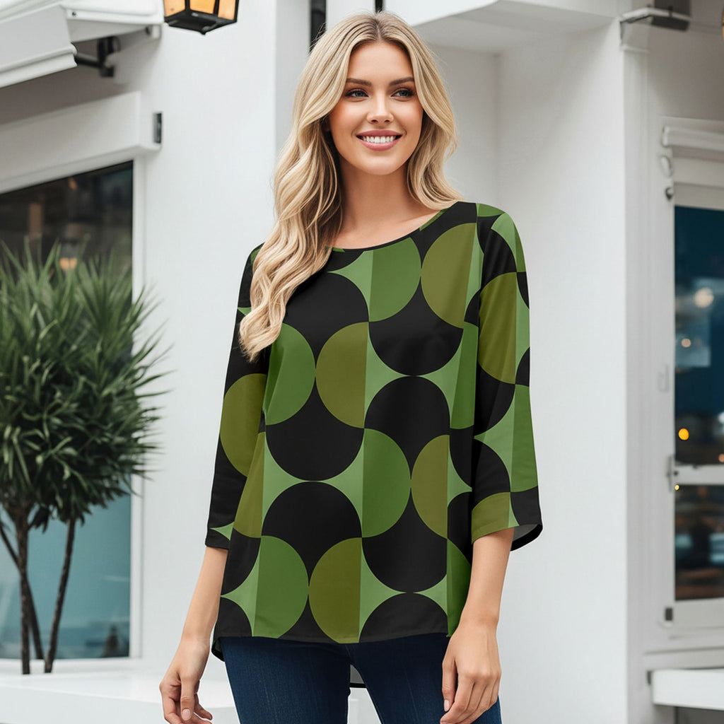 Three Quarter Sleeve Tunic - Abstract