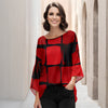 Three Quarter Bell Sleeve Tunic - Abstract Geometric