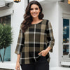 Three Quarter Sleeve Tunic - Plaid