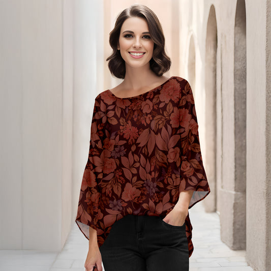 Three Quarter Bell Sleeve Tunic - Floral