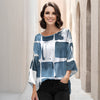 Three Quarter Bell Sleeve Tunic - Abstract Geometric