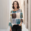 Three Quarter Bell Sleeve Tunic - Abstract Geometric