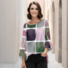 Three Quarter Bell Sleeve Tunic - Abstract Geometric
