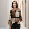 Three Quarter Bell Sleeve Tunic - Abstract Geometric