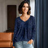 Long Sleeve V Neck Top - Floral