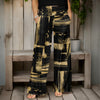 Wide Leg Pants with Pockets - Abstract