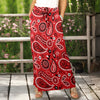 Drawstring Maxi Skirt with Side Pockets - Paisley