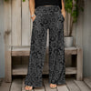Wide Leg Pants with Pockets - Floral