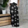 Drawstring Maxi Skirt with Side Pockets - Skulls