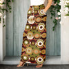 Drawstring Maxi Skirt with Side Pockets - Geometric