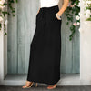 Drawstring Maxi Skirt with Side Pockets