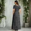 Short Sleeve Fit and Flare Maxi Dress with Pockets - Floral