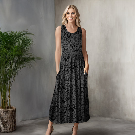 Sleeveless Maxi Dress with Pockets