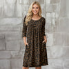 Three Quarter Sleeve Empire Dress with Pockets - Filigree