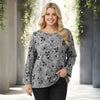 Long Sleeve Round Neck Tunic - Floral