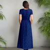 Short Sleeve Fit and Flare Maxi Dress with Pockets - Floral