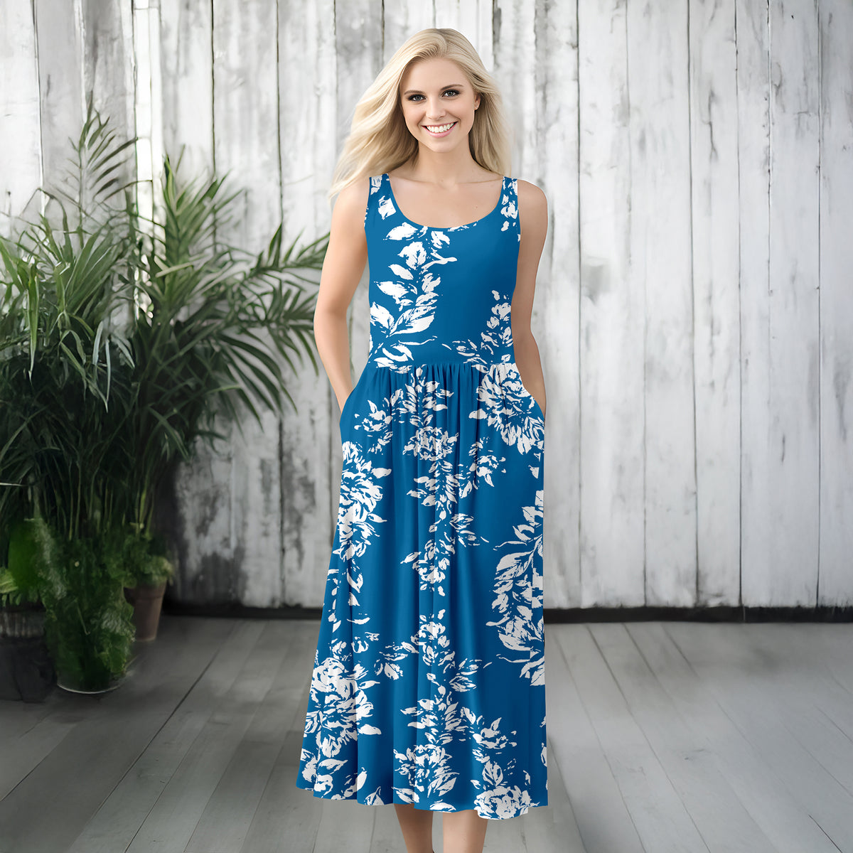 Sleeveless Maxi Dress with Pockets