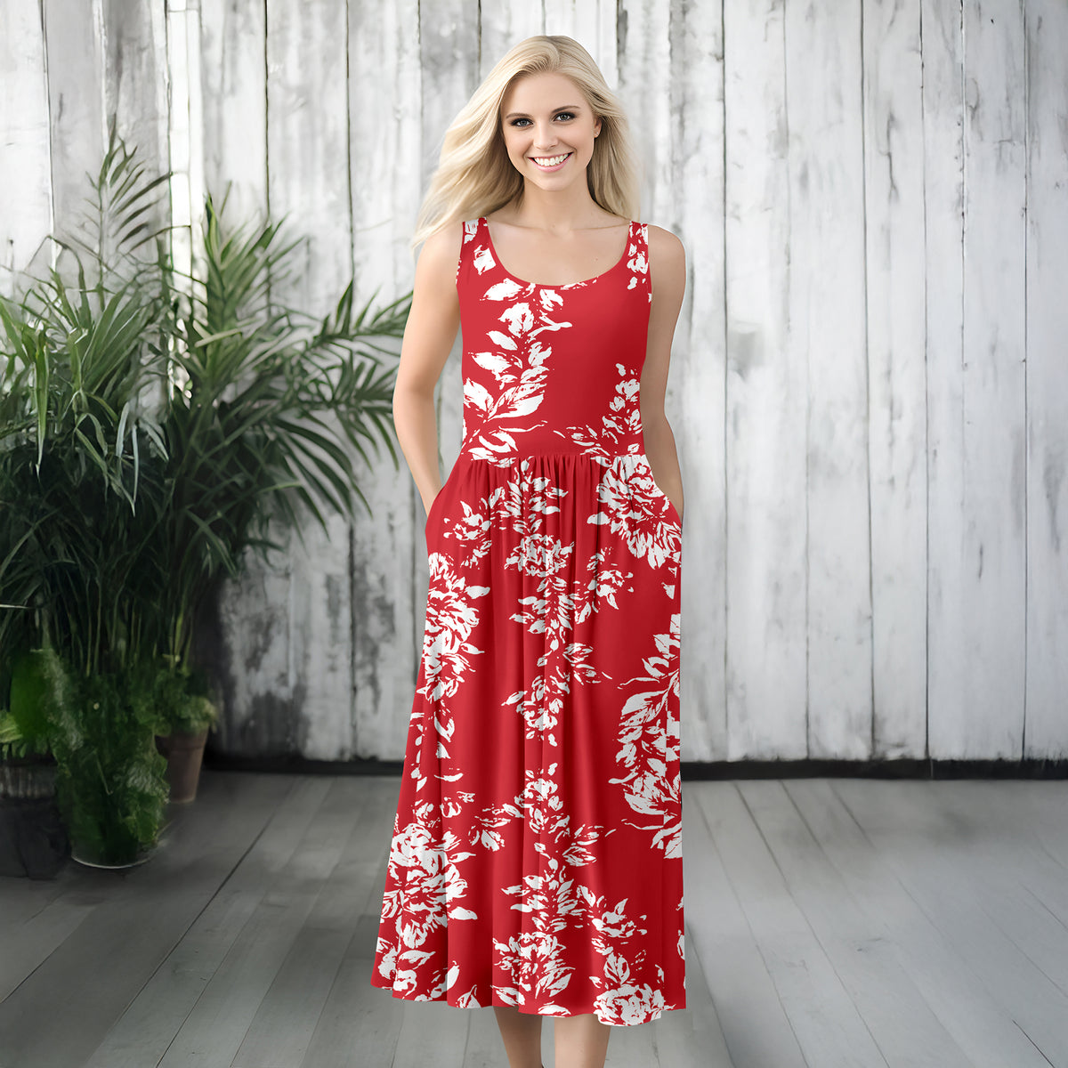 Sleeveless Maxi Dress with Pockets