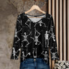 Long Sleeve V Neck Tunic - Skeletons